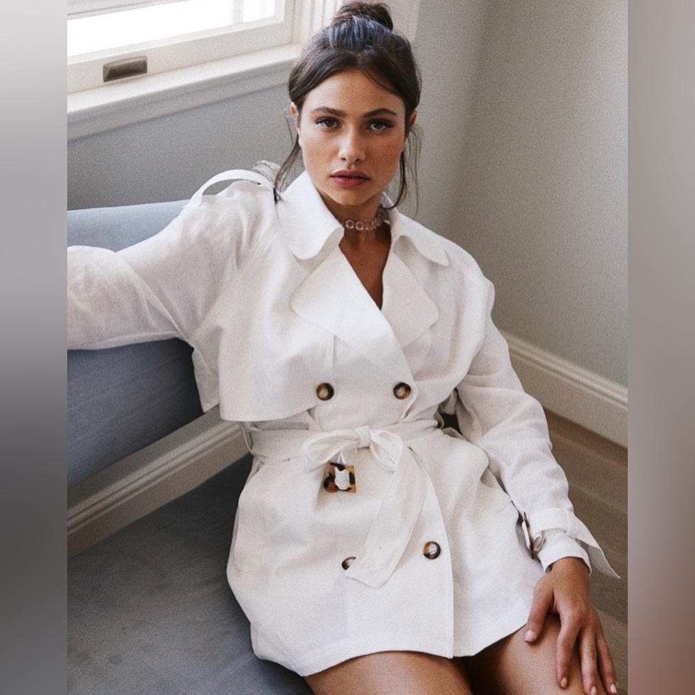 STONE COLD FOX SMITH LINEN TRENCH FOR LOVE LEMONS ZARA WEDDING BRIDAL BRUNCH